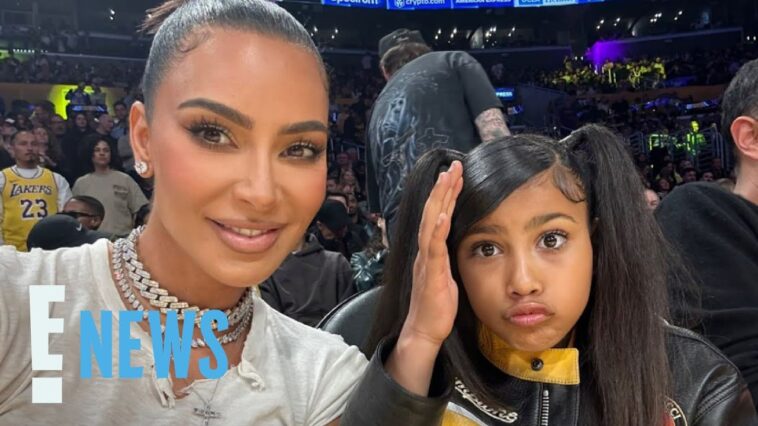 Kim Kardashian & North West Sit Courtside at STAR-STUDDED Lakers Game | E! News