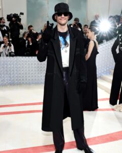 Pete Davidson wore Fendi to The Met Gala, marking the opening of “Karl Lagerfeld...