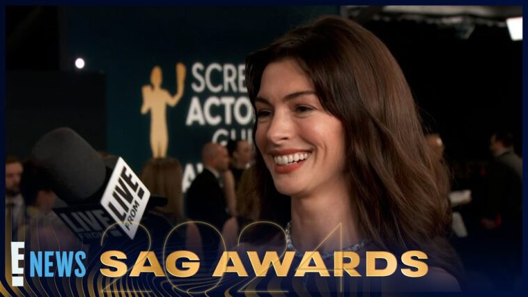 Anne Hathaway Pays Homage to 'Devil Wears Prada' with Her Red Carpet Gown! | 2024 SAG Awards