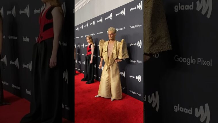 In case you haven't noticed, #FrankieGrande has arrived to the #glaadawards. 🤩 #shorts