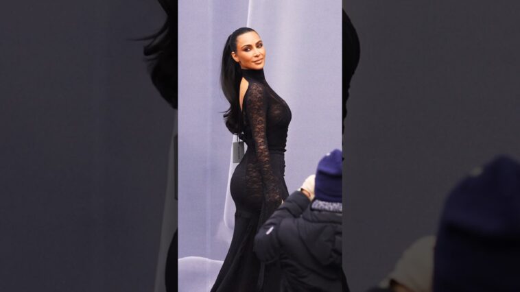 #KimKardashian at the Balenciaga show because it's iconic, and she loves to do iconic sh*t. 🖤