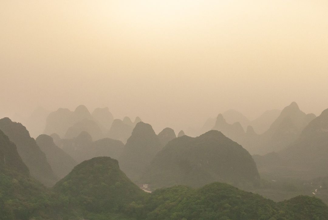 Photo by  | Near the town of Yangshuo, I climbed to the top of Moon Hill at sunr...