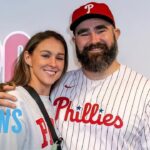 Jason Kelce Throws FIRST PITCH at Philadelphia Phillies Game as Wife Kylie Cheers Him On! | E! News